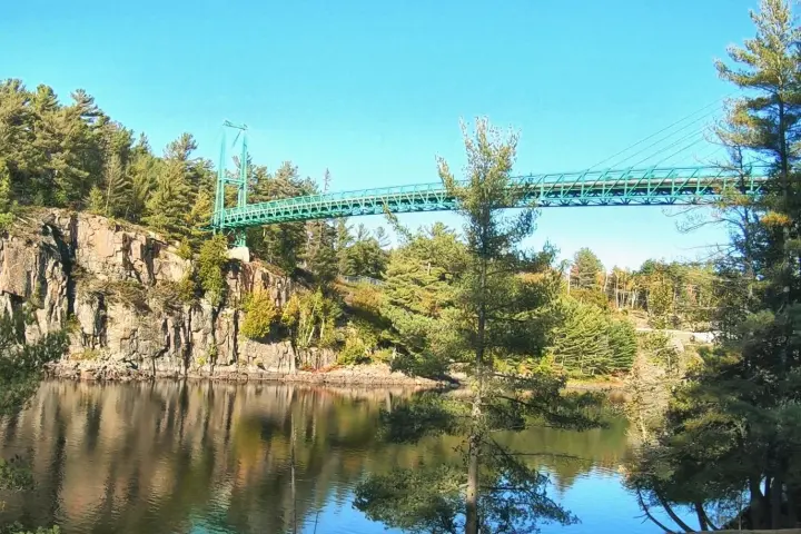 a body of water surrounded by trees
