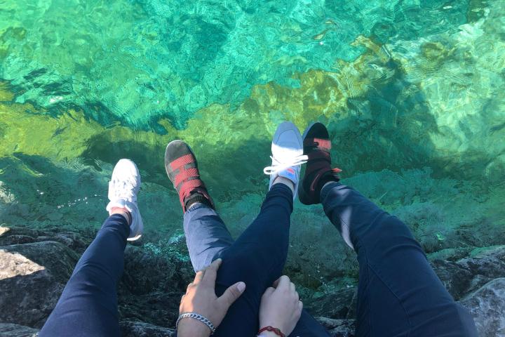 a man and a woman taking a selfie