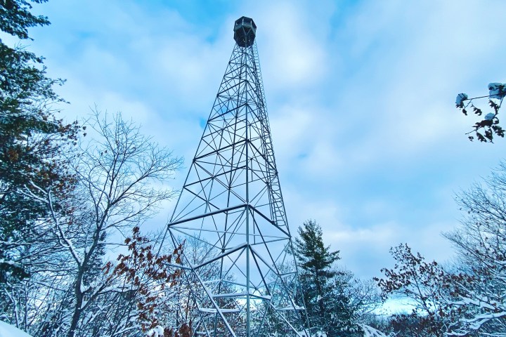 a close up of a tower