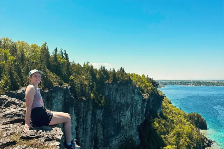 a man standing on a rock