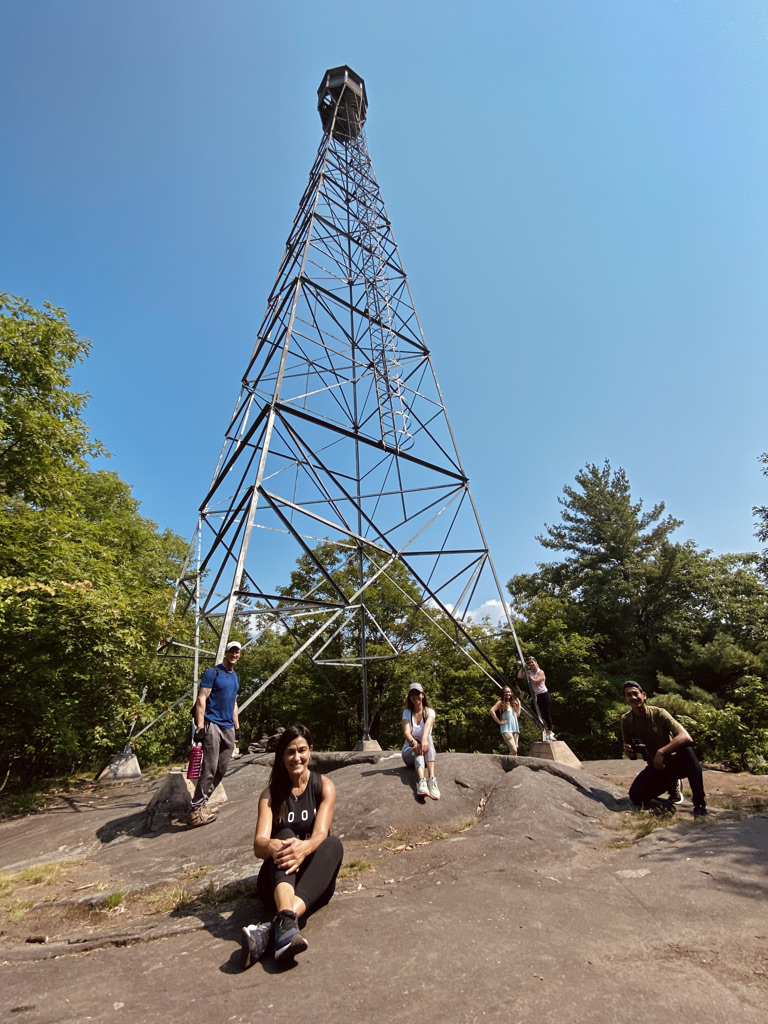 a group of people in a park